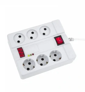 محافظ ولتاژ 6 خانه دیجیتال - محافظ برق 6 پریز