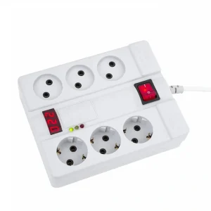 محافظ ولتاژ 6 خانه دیجیتال - محافظ برق 6 پریز
